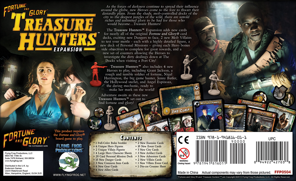 Treasure Hunters Expansion Back of the Box